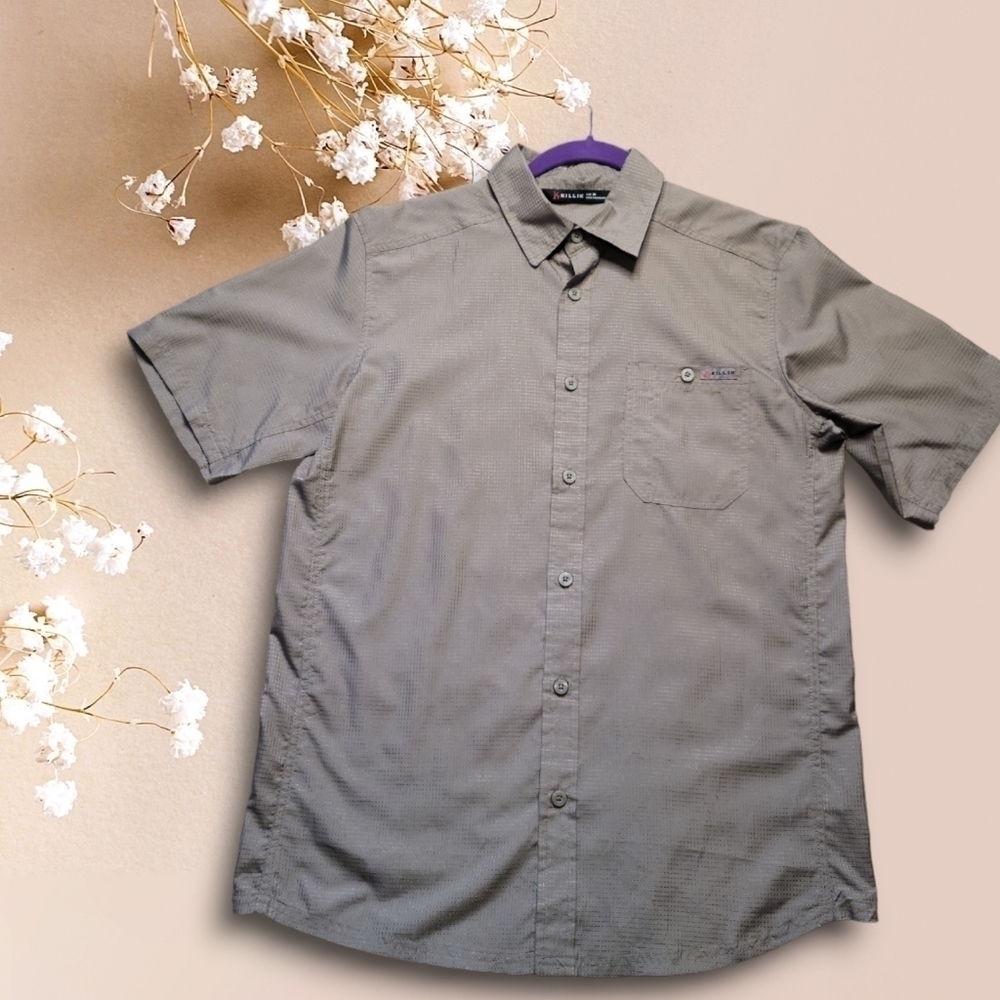 Killik Men's Breezer light weight outdoor shirt size Medium Color- Clay